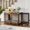 31.5 in Dog Crate, Wooden Pet Crate Furniture with Dual Doors, Large Dog Kennel, Chew-Resistant, Ventilated Pet Cage, Stylish End Table for Home Use - 2 of 4