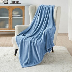 Bedsure Flannel Blanket – Solid Color Plush Throw, Ultra Soft and Fuzzy, 300GSM Lightweight Cozy Blanket for Bed or Sofa - 1 of 4