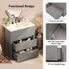 NicBex Modern 30" Freestanding Vanity Cabinets, Natural Wood Grain Bathroom Vanity with Ceramic Sink & 2 Full-Extension Drawers - 3 of 4