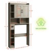 Over The Toilet Storage Cabinet with Barn Door, Home Space-Saving Toilet Rack - 2 of 4