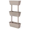 vidaXL Outdoor Weatherproof Thermoplastic Rubber Planter Boxes with Expandable System and Water Reservoir, Taupe, 6 pcs 39.4" - 2 of 4