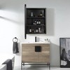 Wooakway Recessed or Wall Mount Medicine Cabinet 16 x 24 Inch Bathroom Mirror Cabinet with HD Mirror, Black - 4 of 4