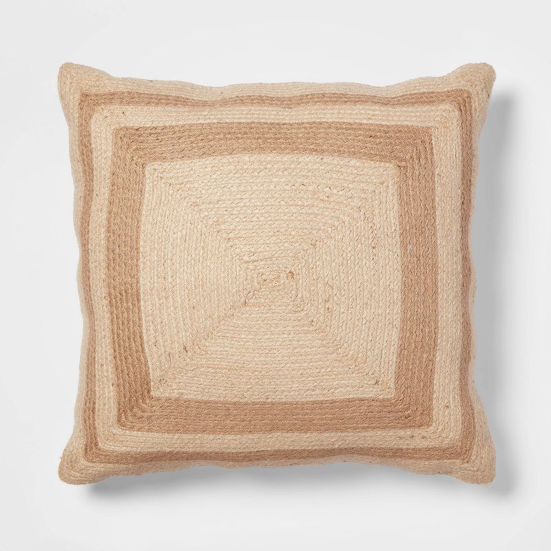 Color Block Jute Floor Pillow Neutral - Threshold&#8482;, 1 of 5