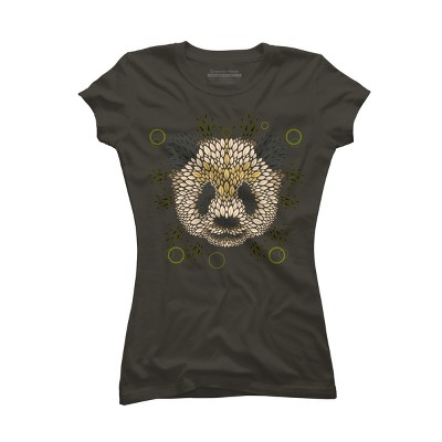 Junior's Design By Humans Panda Face By LetterQ T-Shirt