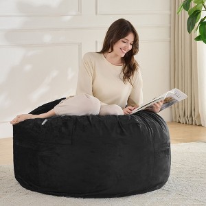 3FT Bean Bag Chair, Adults Foam Round Big Sofa Bean Bag for All Ages, Removable Velvet Cover by Sweet Home Collection™ - 1 of 4