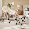 Garvee Lazy Chair with Ottoman, Ergonomic Lounge Armchair with Foldable Footrest and Removable Cover, Modern Small Space Chair - 2 of 4