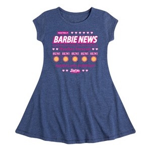 Girls' - Barbie - Barbie News Weather Forecast Sun! Everyday Fit & Flair Cap Sleeve Dress - 1 of 3