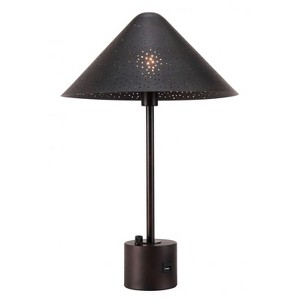 Zuo Modern 20.1" Cardo Table Lamp Bronze – Industrial LED Lamp with USB Charging and Dimmable Switch - 1 of 4