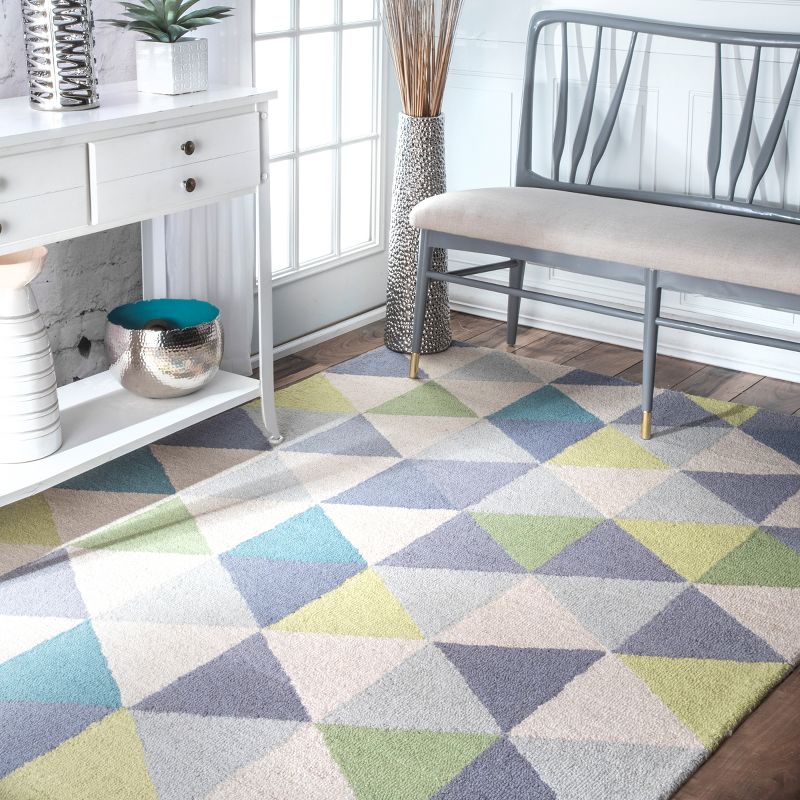 Bianca Triangles Area Rug Blue - nuLOOM, 3 of 5