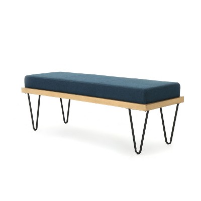 NicBex Modern 47.25" Bedroom Bench Accent Stools with Cushioned Top and Hairpin Legs for Bedroom and Entryway