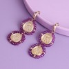 SOHI Women's Pink Circular Drop Earrings - 2 of 3