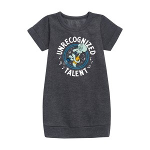- SpongeBob SquarePants - Unrecognized Talent Graphic Short Sleeve Fleece Dress - 1 of 4
