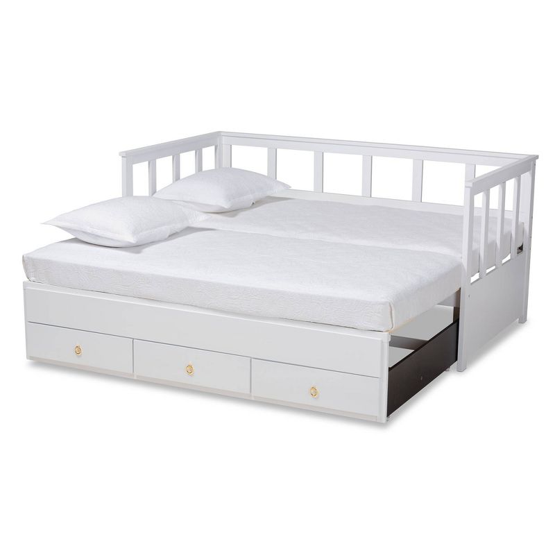 Twin to King Kendra Expandable Daybed with Storage Drawers White - Baxton Studio, 5 of 15