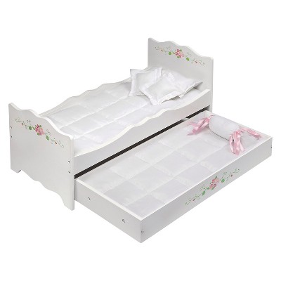 Badger Basket White Rose Doll Bed with Trundle