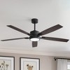 Airsurfer 65" LED Ceiling Fan in Matte Black with Color-Changing Light and Remote- 5-Blade Wood Finish Design - 4 of 4