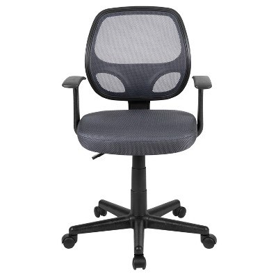 ErgoFlex Mid-Back Gray Mesh Swivel Task Chair with Plastic Base