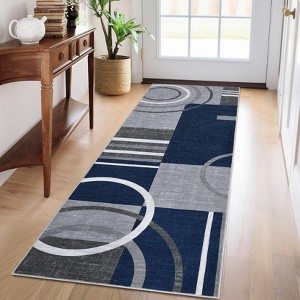 Washable Area Rug Modern Geometric Accent Rug, Non-Slip Contemporary Floor Mat - 1 of 4