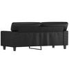 vidaXL Luxurious Modern 2-Seater Sofa in Black Faux Leather – Comfortable Padding, Stain-Resistant Upholstery, Sturdy Metal Frame, and Sleek Design - 4 of 4