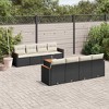 vidaXL 9 Piece Patio Sofa Set with Cushions - Black and Cream - 2 of 4
