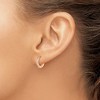 Chisel Stainless Steel Polished Rose IP-plated with Preciosa Crystal Hinged Hoop Earrings - 3 of 4