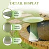 Gulches 21 Qt Green Ceramic Floral Pattern Bird Bath with Ombre Glossy Finish Outdoor (17x17x18 in) 1-Pack - 3 of 4