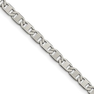 Black Bow Jewelry 5mm Stainless Steel Flat Anchor Chain Necklace - 1 of 4