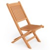 Tangkula Set of 2 Teak Wood Outdoor Chair Folding Portable Patio Chair w/ Slatted Seat & Back - 4 of 4