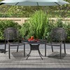 Costway 2pcs Patio Cast Aluminum Armrest Chairs Dining Stackable Outdoor Bronze/White - 3 of 4