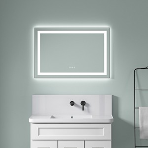 Vynxaria 36x24 Inch LED Bathroom Mirror with Anti-Fog, Dimmable Lighting & Aluminum Frame - 1 of 4