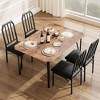 Dining Table Set for 4, Kitchen Table and Chairs with Chamfer, 5 Piece Dining Room Set with Cushion Seats for Home Kitchen, Apartment, Small Spaces - 2 of 4