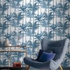 Jungle Cobalt Blue Leaves Tropical Paste the Wall Wallpaper - 2 of 4