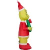 Grinch Christmas Airblown Inflatable with Wreath, 4 ft Tall, Yellow - 3 of 4