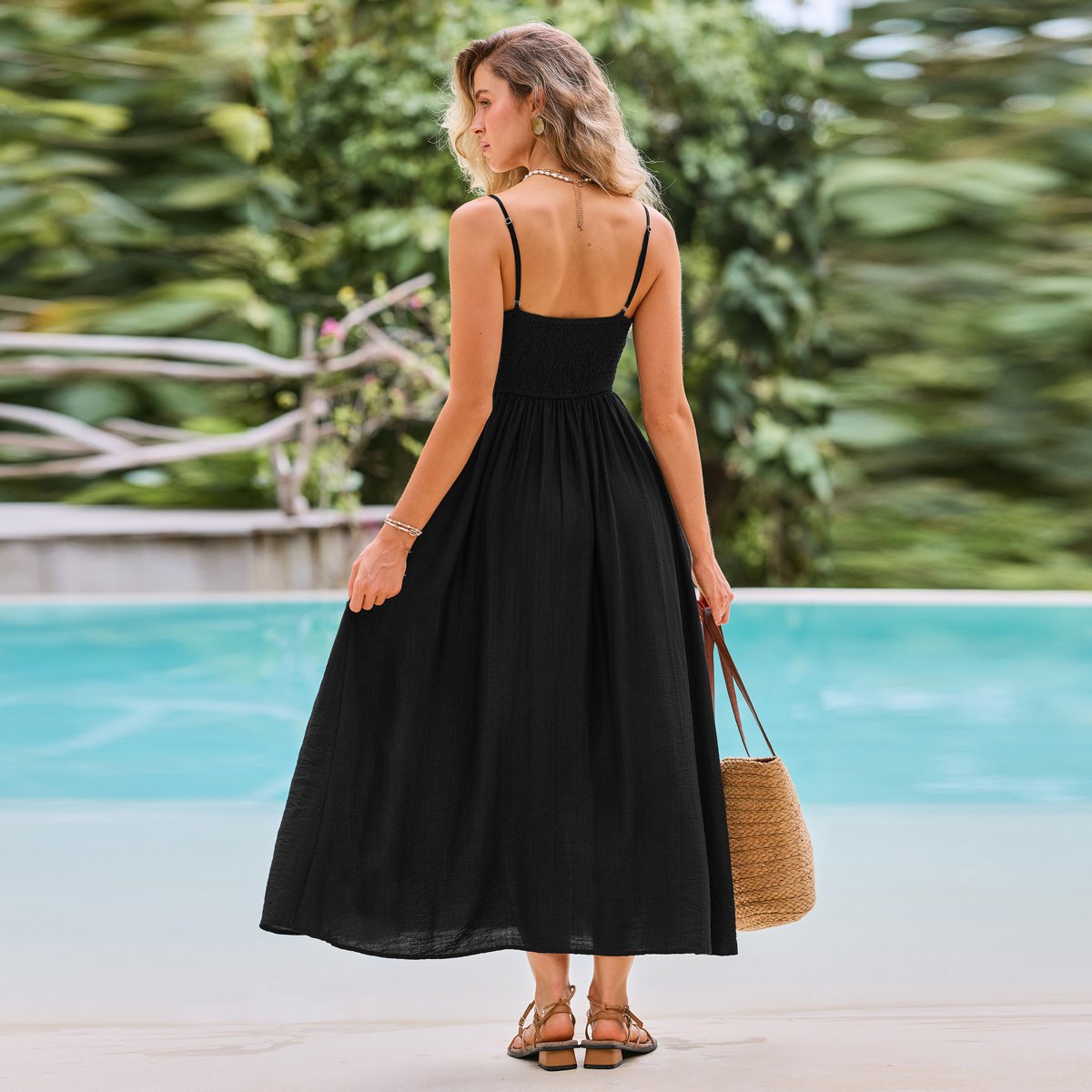 Женские платья Cupshe Women's Maxi Dress with Cutout Detail-L-Black — фото 4