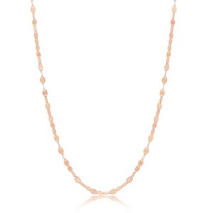 Links of Italy Sterling Silver Flat Mirror Oval Chain - Rose Gold Plated - Available Sizes: 16  , 18  , 20  Inches - 1 of 2