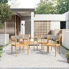 Okak 17.2" Premium Acacia Patio Dining Chairs Rustic Accent Chairs,Set of 2,Outdoor Armchair for Porch,Garden&Backyard,Patio Furniture Seating,Teak - 2 of 4