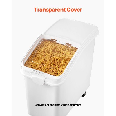 VEVOR Rice Storage Container, 27Gallon/100L Capacity Large Dog Food Dispenser Bin, Kitchen Ingredient Grain Cereal Flour Bin, 1 Pack, White — фото 4