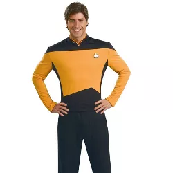 Rubies Star Trek Next Generation Mens Gold Shirt Deluxe Costume Large