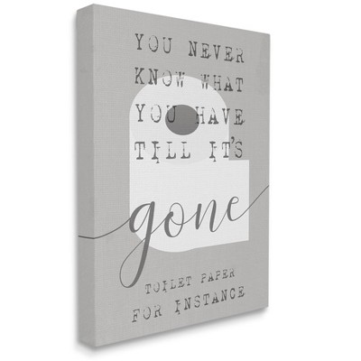 Stupell Industries Toilet Paper Till It's Gone Phrase Bathroom TP Design