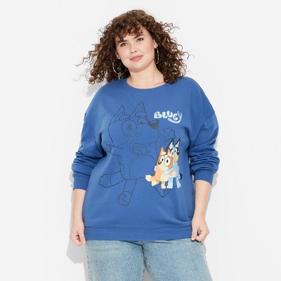 Women's Bluey and Bingo Graphic Sweatshirt - Blue 1X