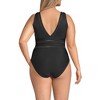 Lands' End Women's Mesh Plunge High Leg One Piece Swimsuit - 2 of 4