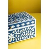 Jodhpur Mother of Pearl Decorative Box, Blue, 16" - 3 of 4