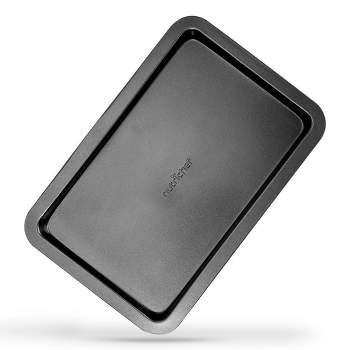 NutriChef Small Cookie Sheet - Non-Stick Bake Trays with Black Coating Inside & Outside