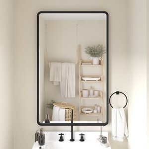Emma and Oliver Wall Mirror with Silver Backed Glass for Clarity for Entryways, Bathrooms & More - 1 of 4