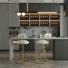 Resenkos Counter Bar Stools, Counter Stool,Round Armless Velvet Barstools with Back, Set of 2 Counter Chair(Gold & Creamy White) Off-White - 2 of 4