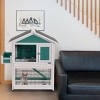 2 Story Wooden Rabbit Hutch,Outdoor Indoor Bunny Cage With Pull Out Tray And Waterproof Roof,Pet Cage For Guinea Pig Hamster-Cuddlewood - 2 of 4