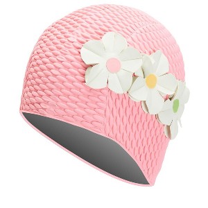 Sporti Floral Bubble Swim Cap - 1 of 4