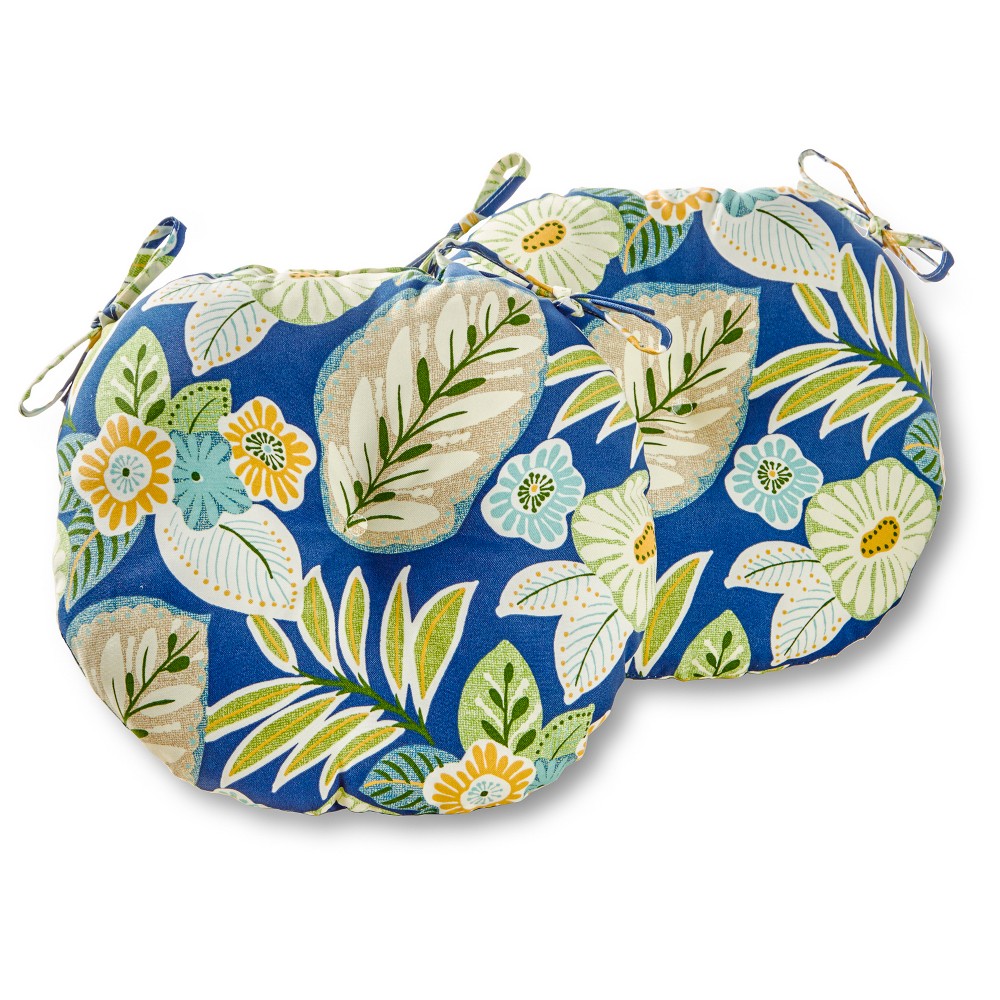 Photos - Pillow Kensington Garden 2pc 15"x15" Floral Outdoor Seat Cushions Marlow: UV-Resi