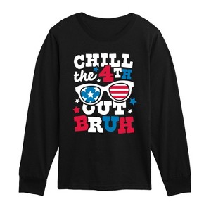 Boys' - Instant Message - Chill the 4th Out Bruh Long Sleeve Graphic T-Shirt - 1 of 4