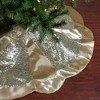 Northlight 48" Golden Sequined Scalloped Christmas Tree Skirt with Gold Sateen Trim - 2 of 3