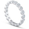 Pompeii3 3/4ct Staclable Diamond Wedding Vintage Eternity Ring 14k White Gold - 2 of 4